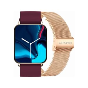 Smartwatch Gravity Różowe Złoto Bordowy 2 Paski GT17-6