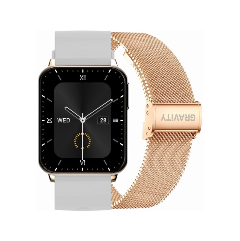 Smartwatch Gravity Różowe Złoto Szary 2 Paski GT17-4