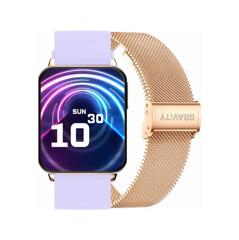 Smartwatch Gravity Różowe Złoto Fioletowy 2 Paski GT17-3