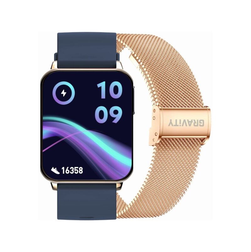 Smartwatch Gravity Różowe Złoto Granatowy 2 Paski GT17-2