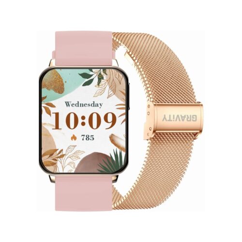 Smartwatch Gravity Różowe Złoto Różowy 2 Paski GT17-1