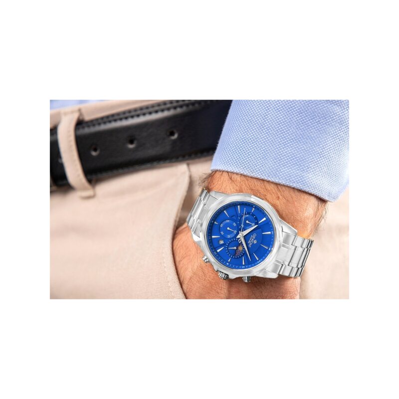 Zegarek Męski Giewont Chronograph Sapphire Srebrno Niebieski GW9460-B3