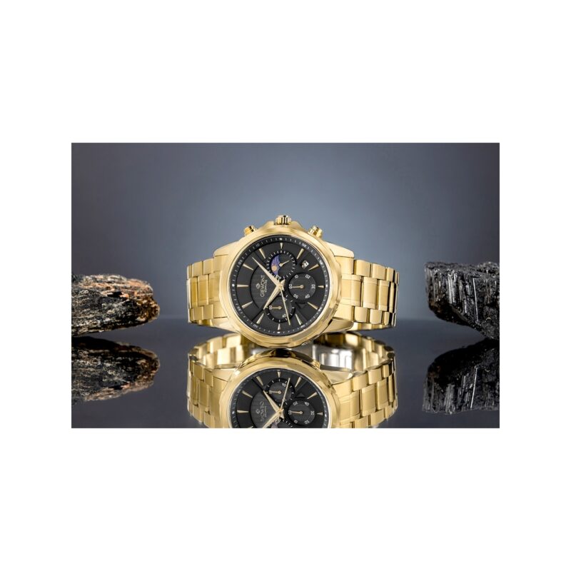 91_60_26_max Zegarek Męski Giewont Chronograph Sapphire Złoto Czarny GW9460-B4