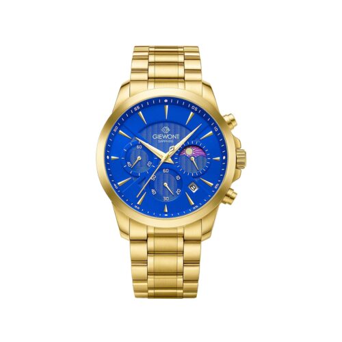Zegarek Męski Giewont Chronograph Sapphire Złoto Niebieski GW9460-B5