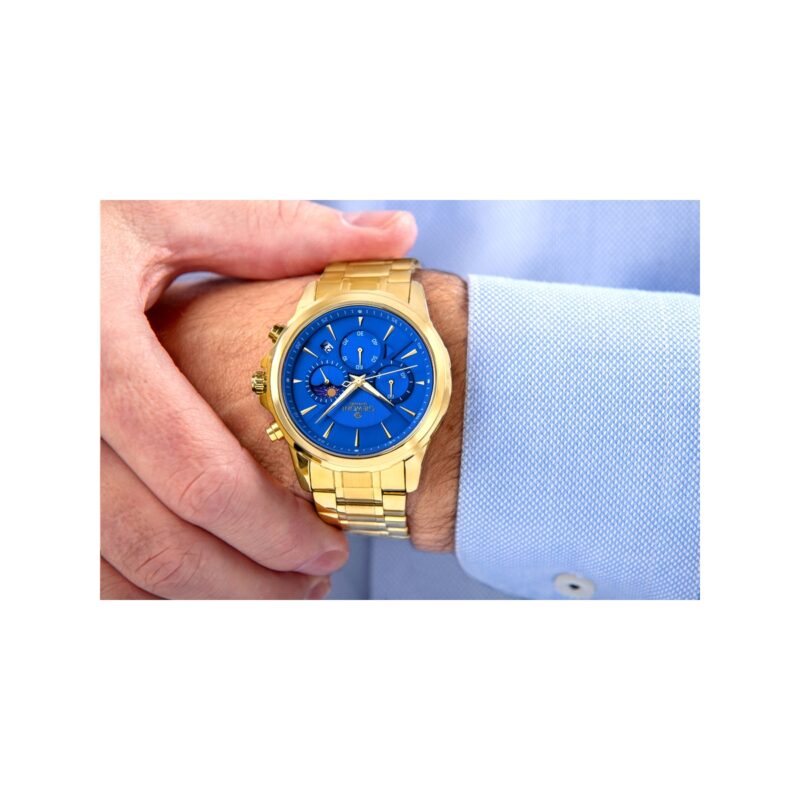 Zegarek Męski Giewont Chronograph Sapphire Złoto Niebieski GW9460-B5