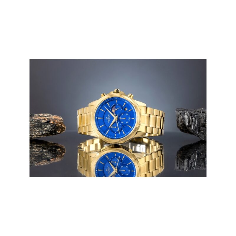 Zegarek Męski Giewont Chronograph Sapphire Złoto Niebieski GW9460-B5