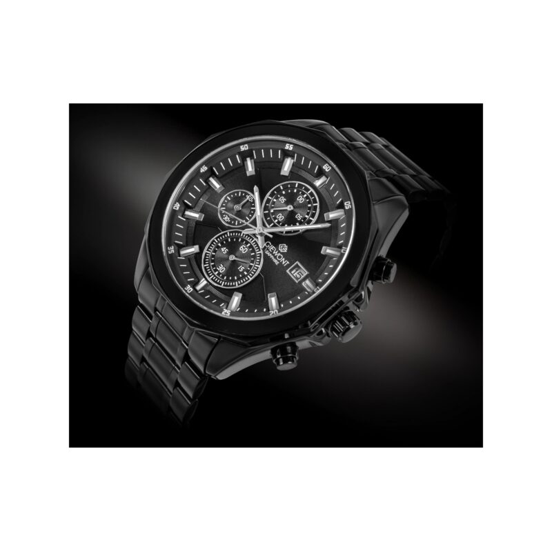Zegarek Męski Giewont Chronograph Sapphire Czarny GW7290-B1