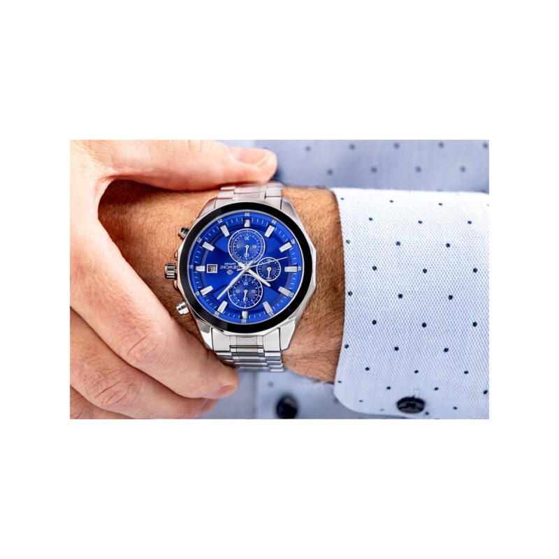 Zegarek Męski Giewont Chronograph Sapphire Srebrno Niebieski GW7290-B3