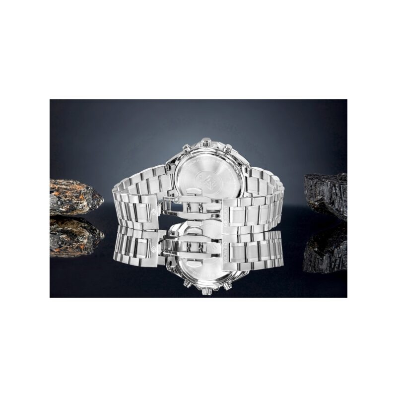 Zegarek Męski Giewont Chronograph Sapphire Srebrno Niebieski GW7290-B3