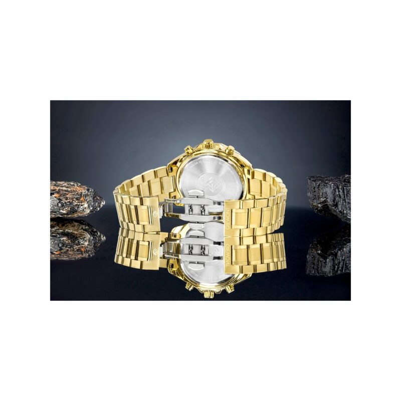 91_65_28_max Zegarek Męski Giewont Chronograph Sapphire Złoto Czarny GW7290-B4