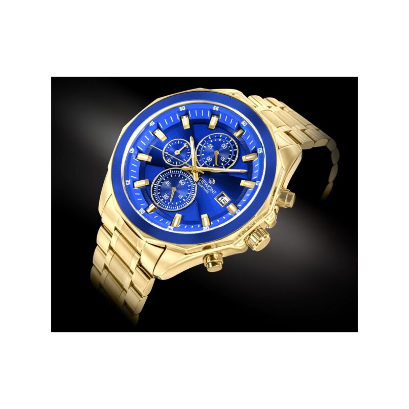 Zegarek Męski Giewont Chronograph Sapphire Złoto Niebieski GW7290-B6