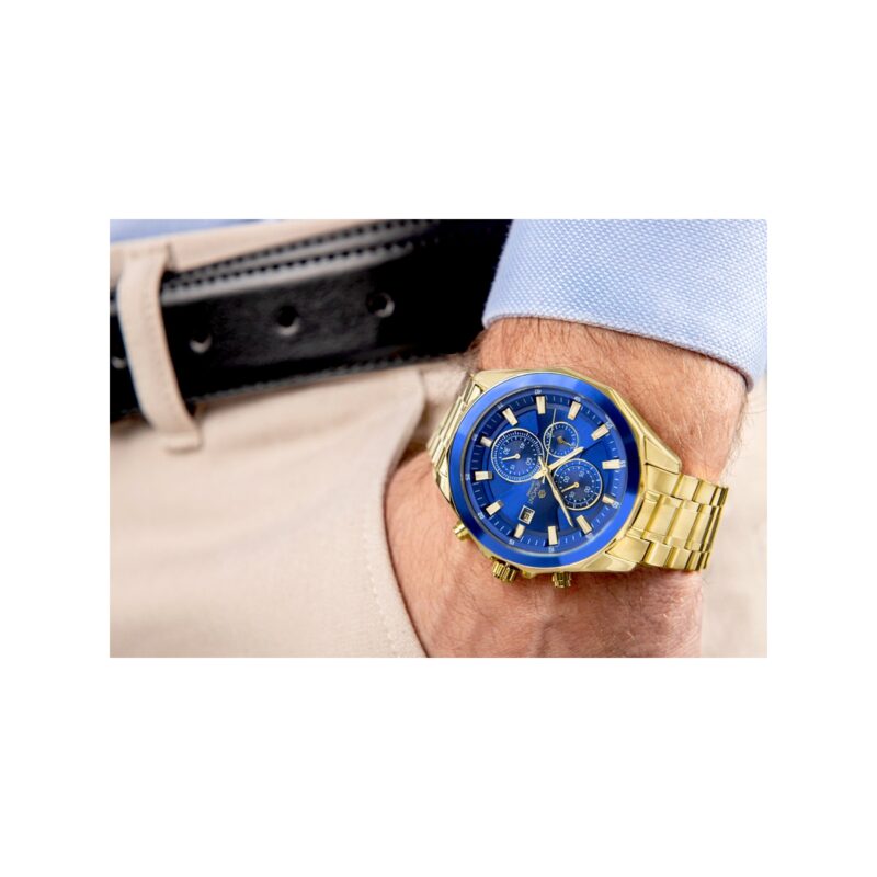 Zegarek Męski Giewont Chronograph Sapphire Złoto Niebieski GW7290-B6