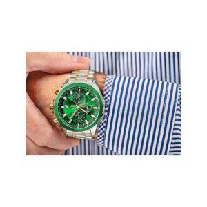Zegarek Męski Giewont Chronograph Sapphire Srebrno Zielony GW7290-B7