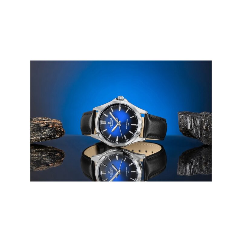 Zegarek Męski Giewont Elegance Sapphire Czarno Niebieski GW5160-A3