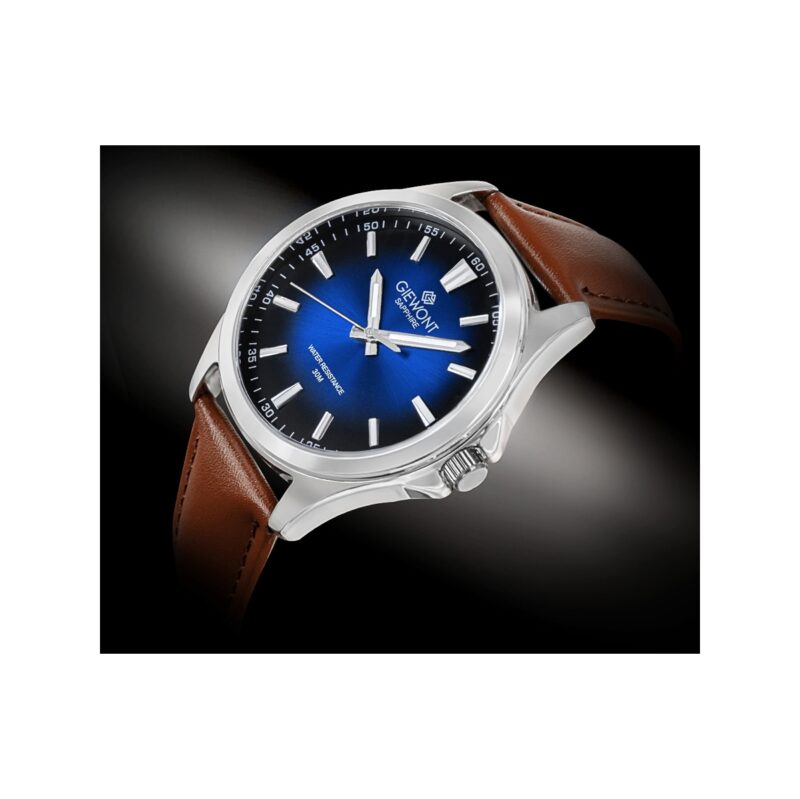 Zegarek Męski Giewont Elegance Sapphire Brązowo Niebieski GW5160-A4