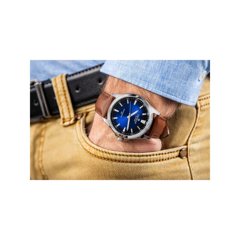 Zegarek Męski Giewont Elegance Sapphire Brązowo Niebieski GW5160-A4