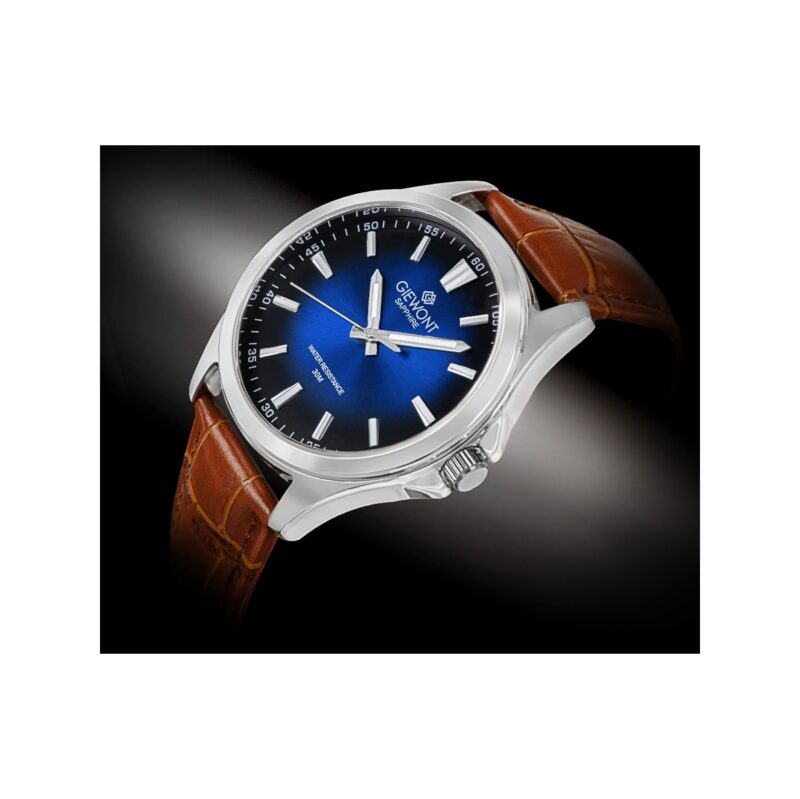 Zegarek Męski Giewont Elegance Sapphire Brązowo Niebieski GW5160-A7