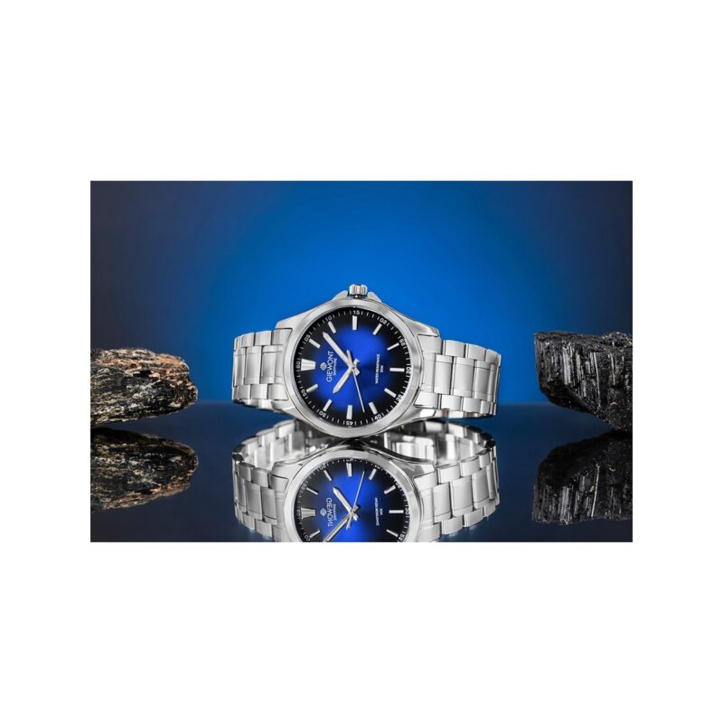 Zegarek Męski Giewont Elegance Sapphire Srebrno Niebieski GW5160-B3