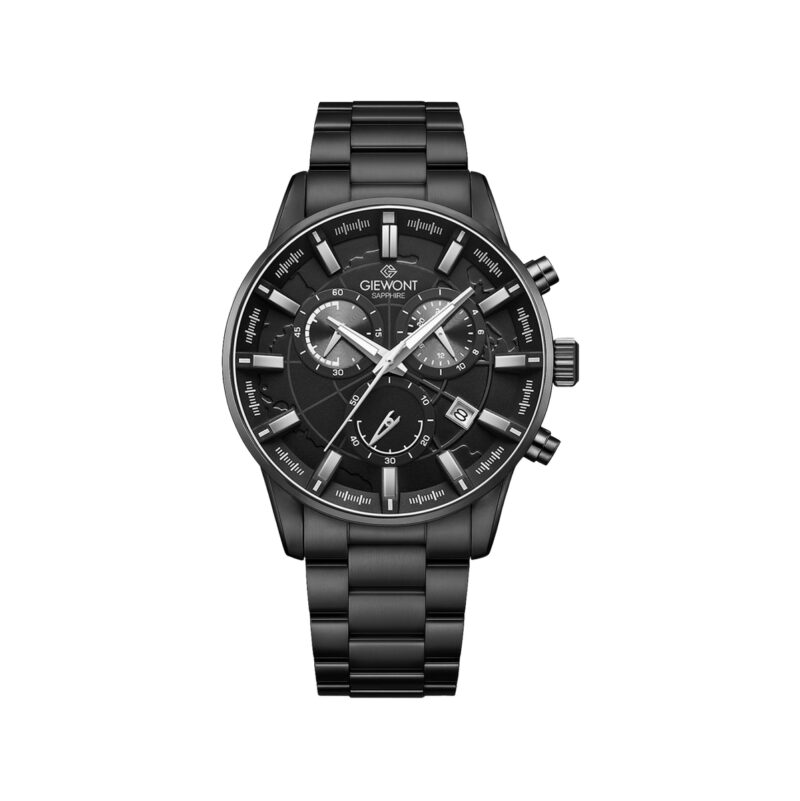 91_74_20_max Zegarek Męski Giewont Chronograph Sapphire Czarny GW4580-B1