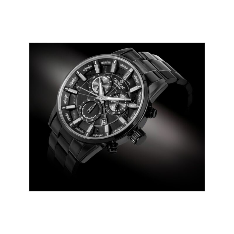 91_74_21_max Zegarek Męski Giewont Chronograph Sapphire Czarny GW4580-B1