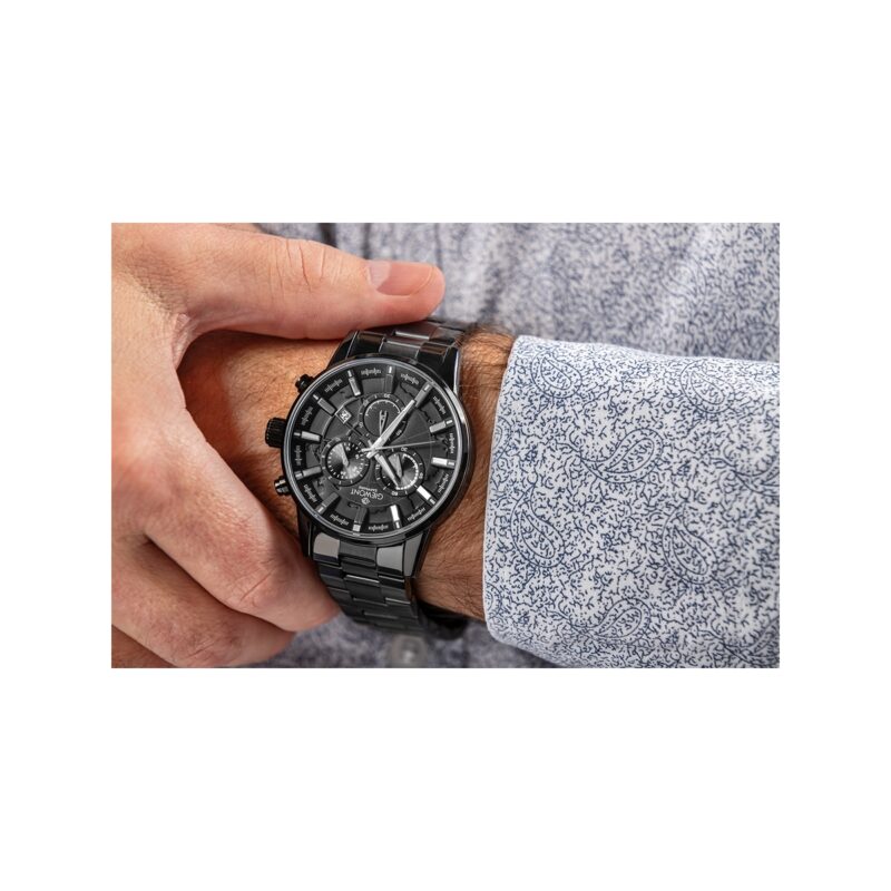 91_74_22_max Zegarek Męski Giewont Chronograph Sapphire Czarny GW4580-B1