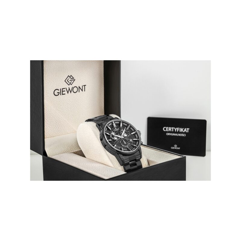 91_74_26_max Zegarek Męski Giewont Chronograph Sapphire Czarny GW4580-B1