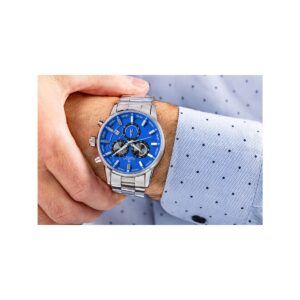 Zegarek Męski Giewont Chronograph Sapphire Srebrno Niebieski GW4580-B3