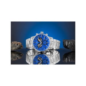 Zegarek Męski Giewont Chronograph Sapphire Srebrno Niebieski GW4580-B3