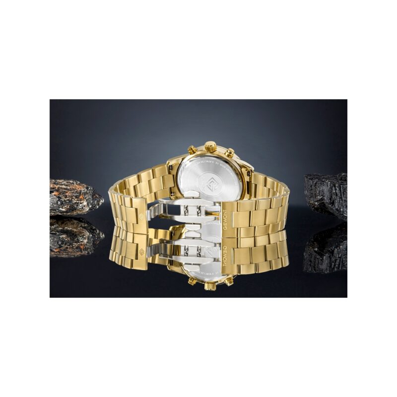 91_77_28_max Zegarek Męski Giewont Chronograph Sapphire Złoto Czarny GW4580-B4