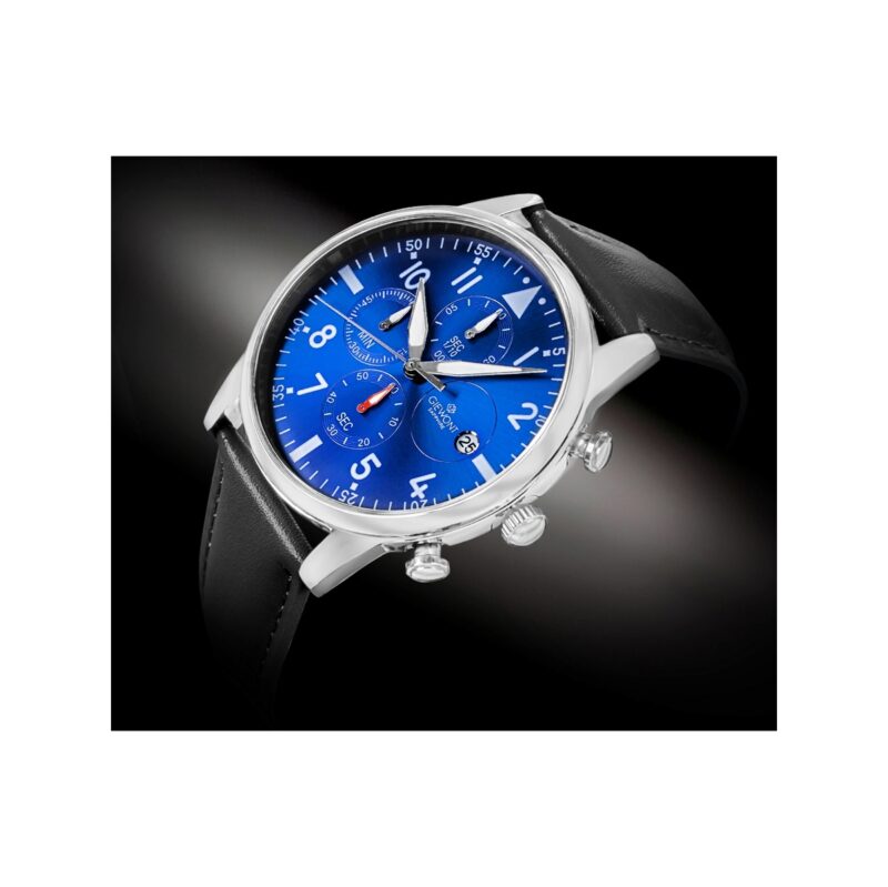 Zegarek Męski Giewont Chronograph Sapphire Czarno Niebieski GW5630-A3