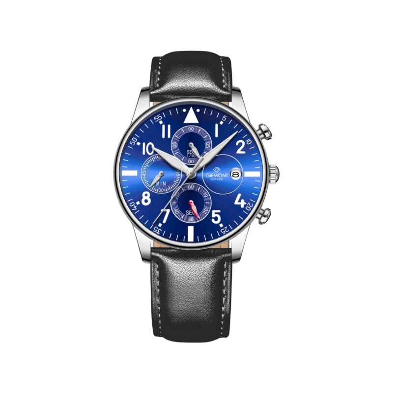 Zegarek Męski Giewont Chronograph Sapphire Czarno Niebieski GW5630-A3