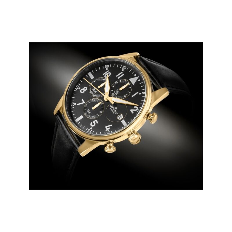 Zegarek Męski Giewont Chronograph Sapphire Czarno Złoty GW5630-A4