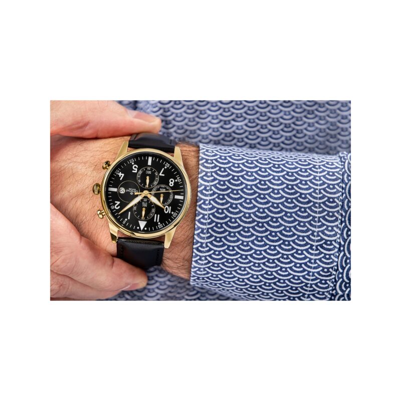 Zegarek Męski Giewont Chronograph Sapphire Czarno Złoty GW5630-A4