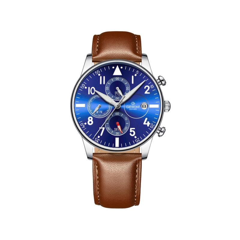 Zegarek Męski Giewont Chronograph Sapphire Brązowo Niebieski GW5630-A6