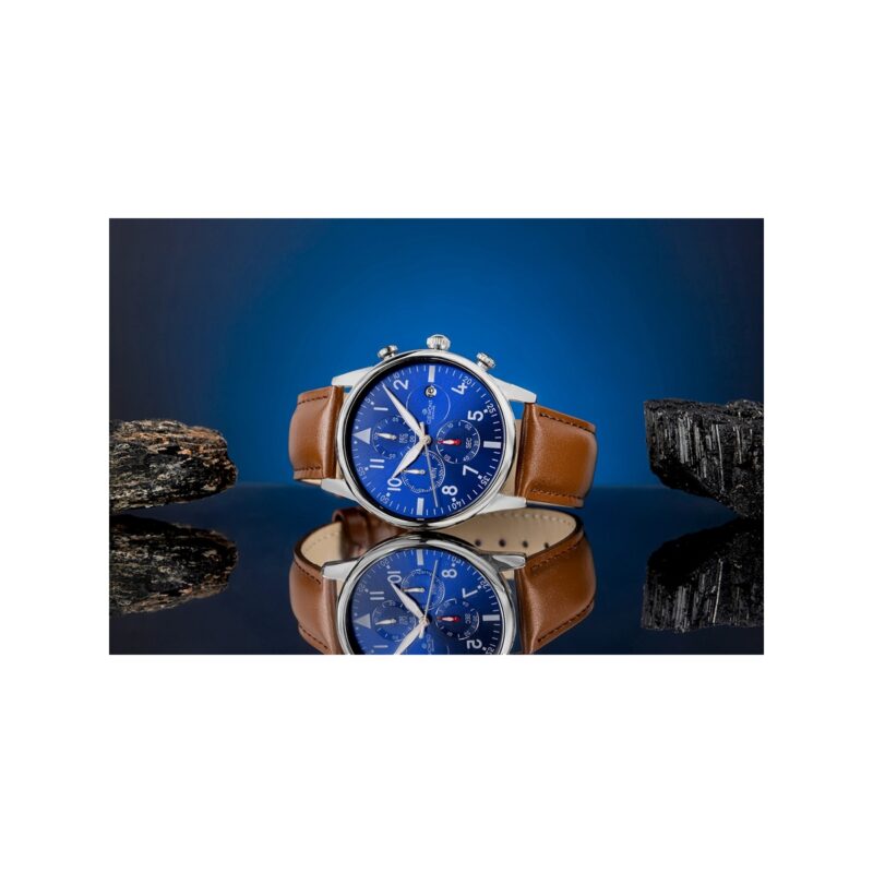 Zegarek Męski Giewont Chronograph Sapphire Brązowo Niebieski GW5630-A6