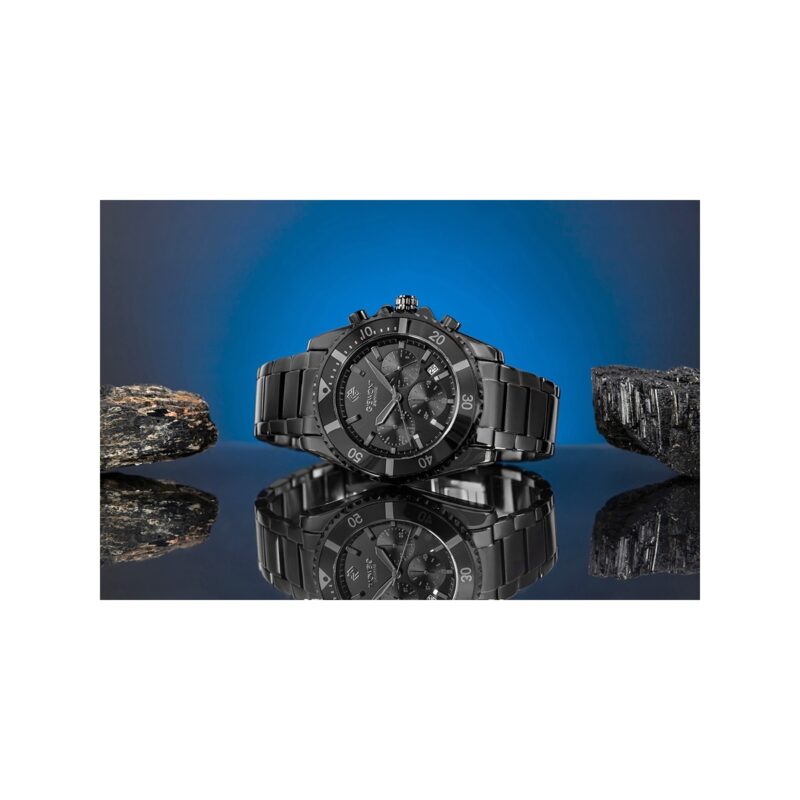Zegarek Męski Giewont Chronograph Sapphire Czarno Tytanowy GW3970-B1