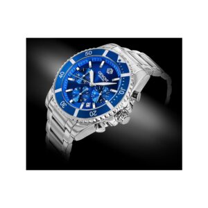 Zegarek Męski Giewont Chronograph Sapphire Srebrno Niebieski GW3970-B3