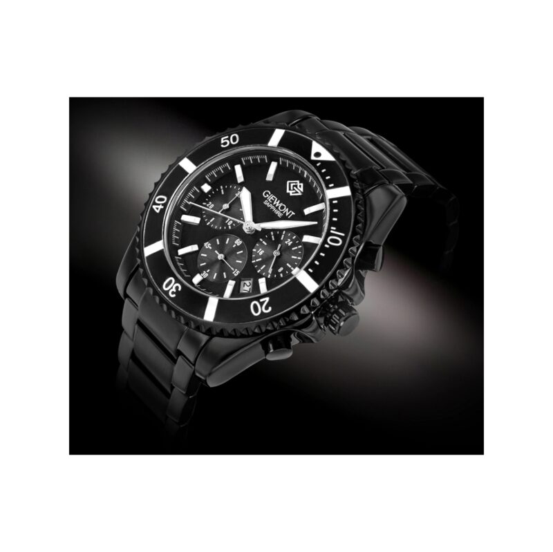 Zegarek Męski Giewont Chronograph Sapphire Czarny GW3970-B4