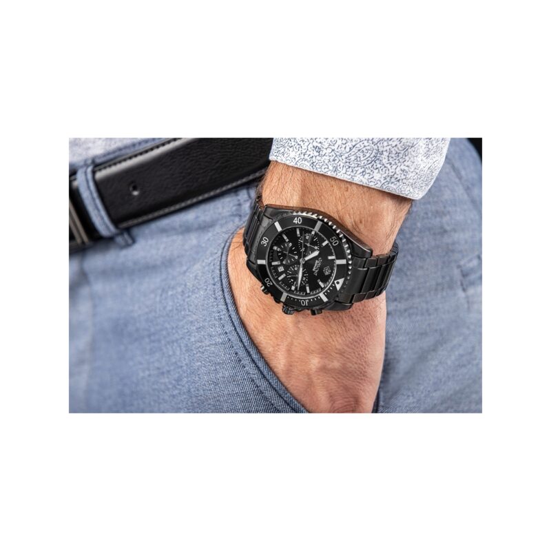 Zegarek Męski Giewont Chronograph Sapphire Czarny GW3970-B4