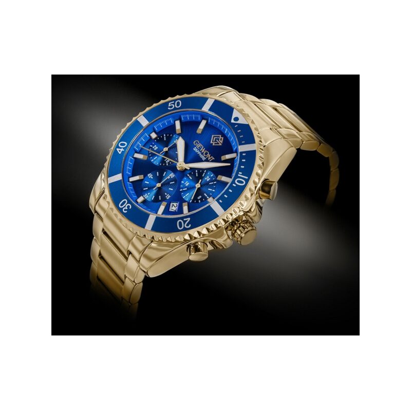 Zegarek Męski Giewont Chronograph Sapphire Złoto Niebieski GW3970-B6