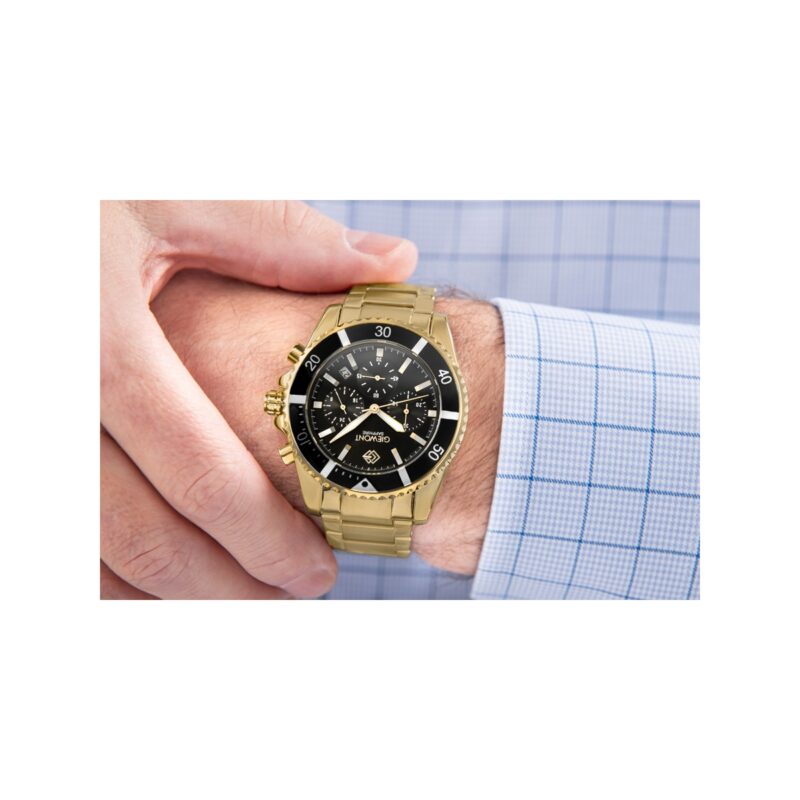 Zegarek Męski Giewont Chronograph Sapphire Złoto Czarny GW3970-B7