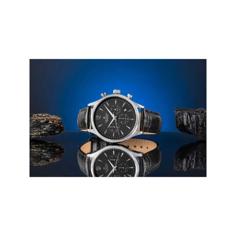 Zegarek Męski Giewont Chronograph Sapphire Czarno Srebrny GW6310-A2