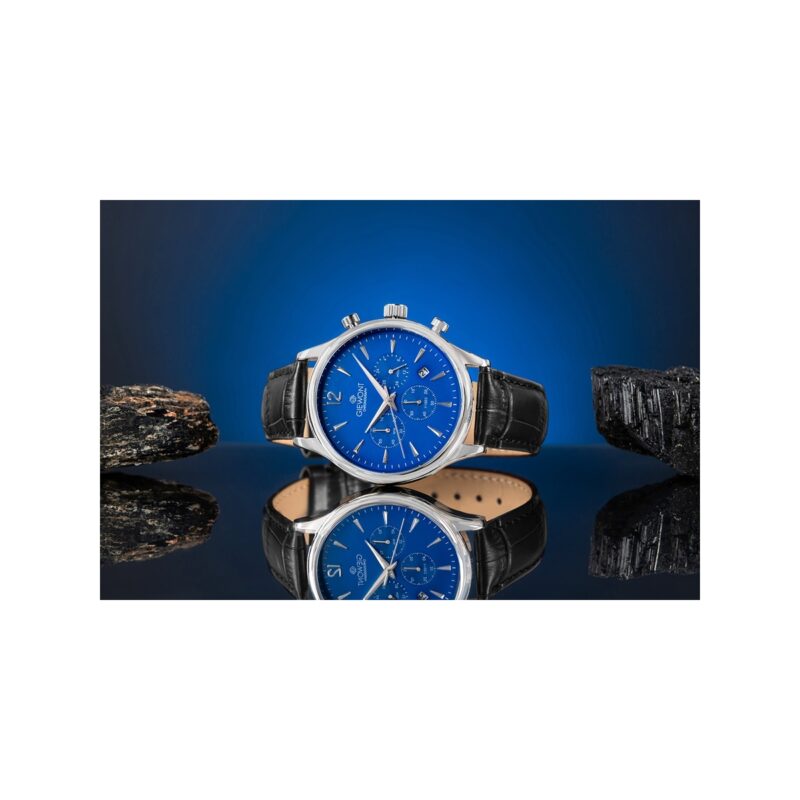 Zegarek Męski Giewont Chronograph Sapphire Czarno Niebieski GW6310-A3