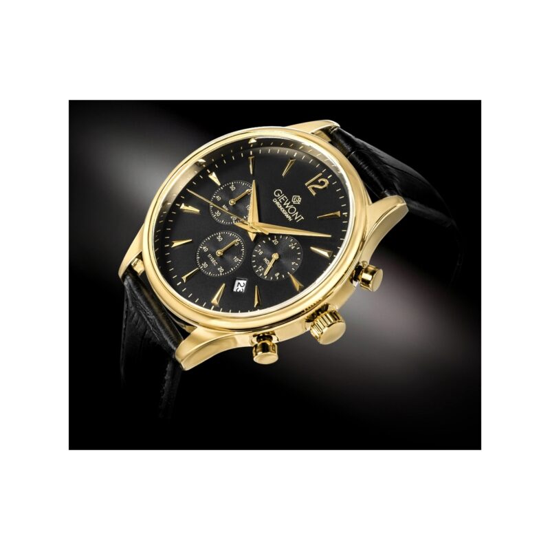 Zegarek Męski Giewont Chronograph Sapphire Czarno Złoty GW6310-A4