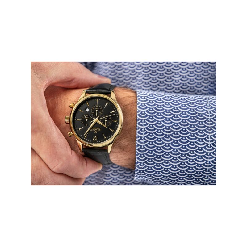 Zegarek Męski Giewont Chronograph Sapphire Czarno Złoty GW6310-A4