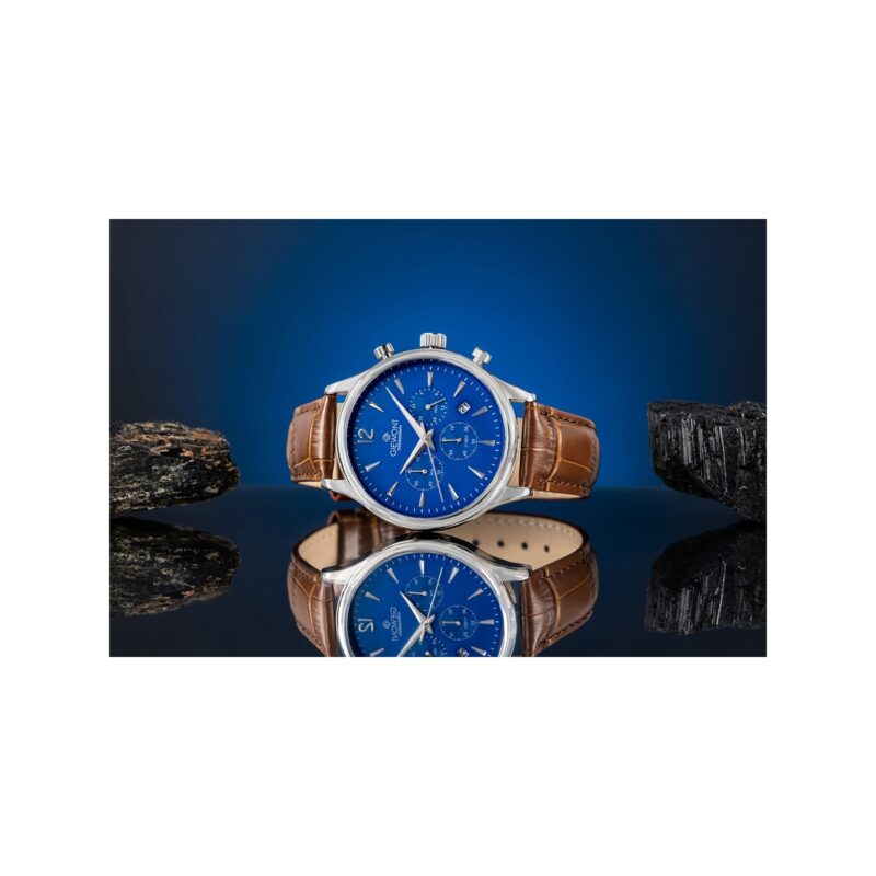 Zegarek Męski Giewont Chronograph Sapphire Brązowo Niebieski GW6310-A5