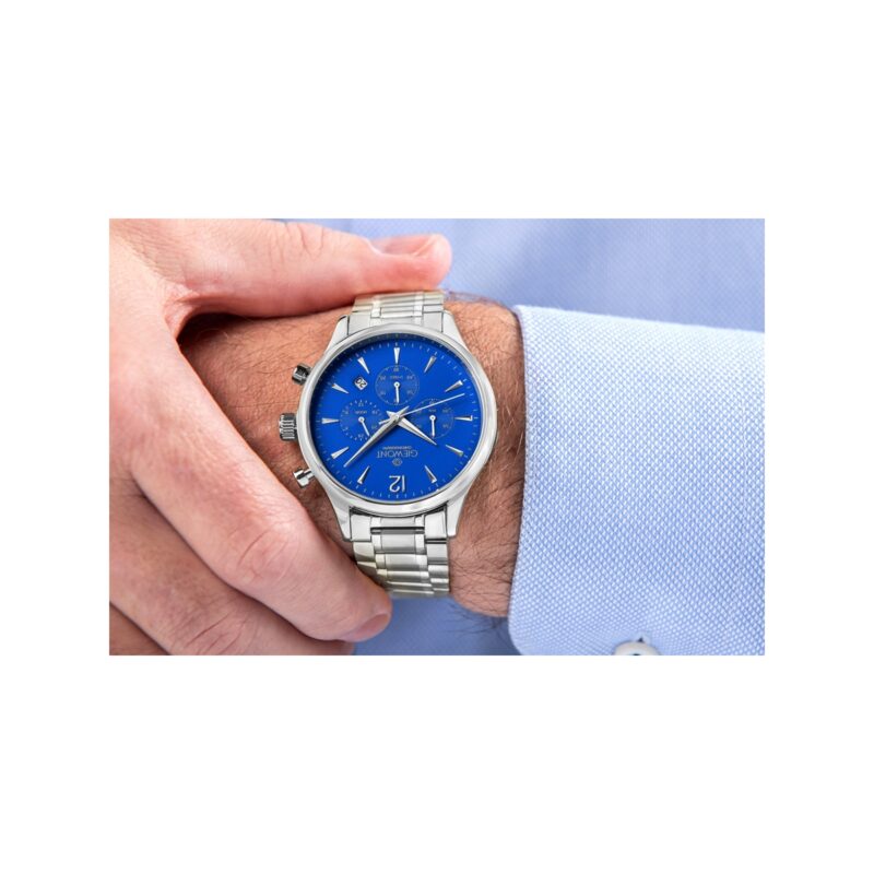 Zegarek Męski Giewont Chronograph Sapphire Srebrno Niebieski GW6310-B3