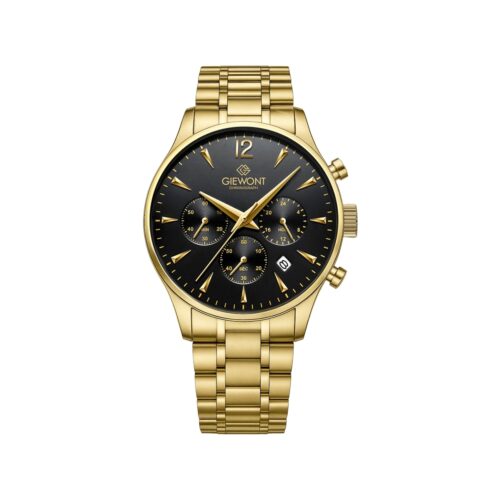 Zegarek Męski Giewont Chronograph Sapphire Złoto Czarny GW6310-B4