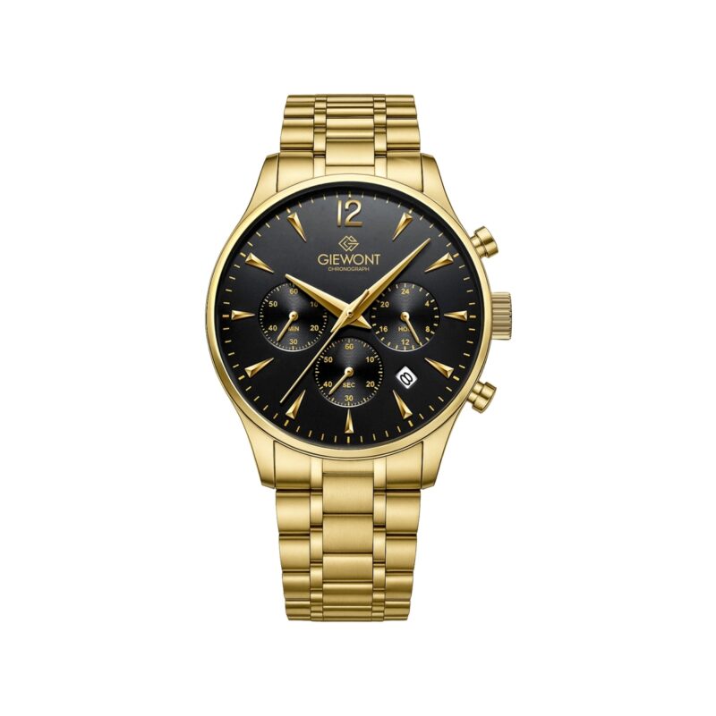Zegarek Męski Giewont Chronograph Sapphire Złoto Czarny GW6310-B4