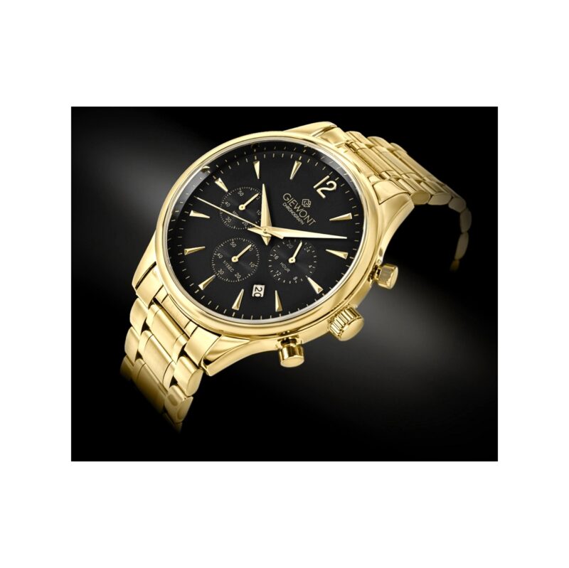 Zegarek Męski Giewont Chronograph Sapphire Złoto Czarny GW6310-B4